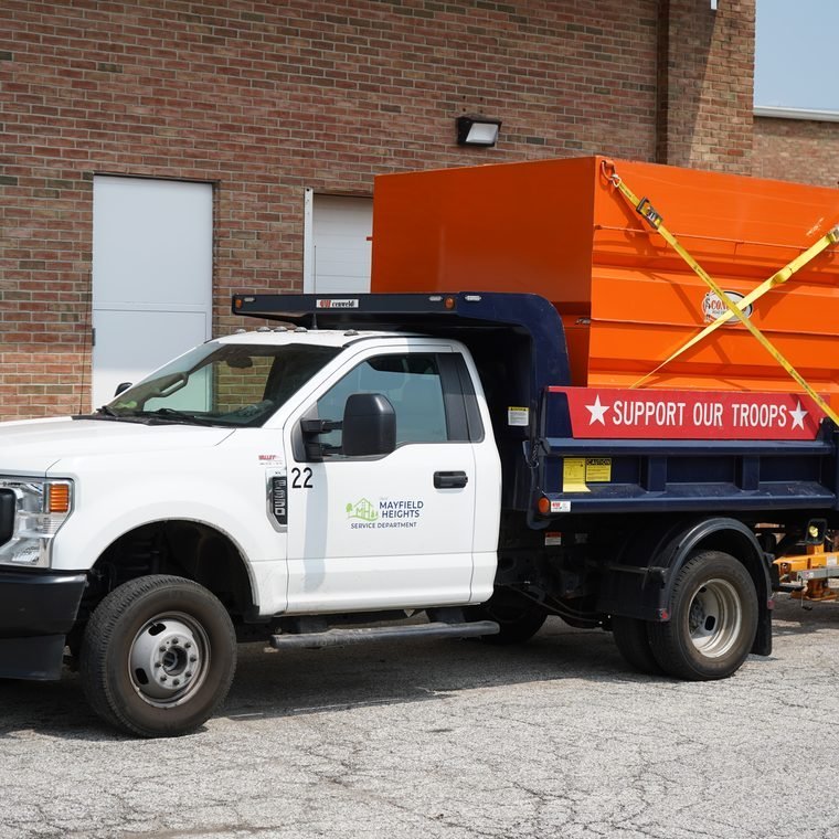 A Mayfield Heights city service department truck
